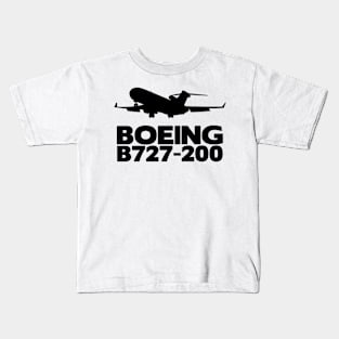 Boeing B727-200 Silhouette Print (Black) Kids T-Shirt